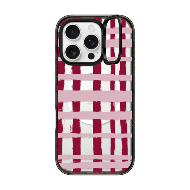 CASETiFY iPhone 16 Pro ケース ブラック インパクトリングスタンドケース MagSafe対応 Checkered Checkered Berry Stripes Father's Day CASETiFY iPhone 16 Pro ケース ブラック インパクトリングスタンドケース MagSafe対応 Checkered Checkered Berry Stripes Father's Day