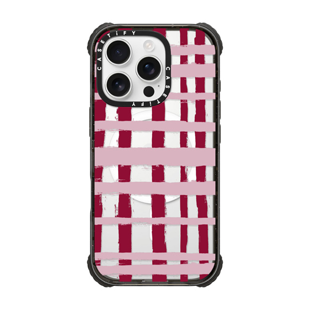 CASETiFY iPhone 16 Pro ケース ブラック ウルトラ インパクトケース MagSafe 対応 Checkered Checkered Berry Stripes Father's Day CASETiFY iPhone 16 Pro ケース ブラック ウルトラ インパクトケース MagSafe 対応 Checkered Checkered Berry Stripes Father's Day