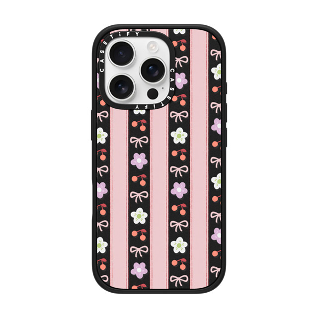 CASETiFY iPhone 16 Pro ケース マットブラック インパクトケース MagSafe対応 Cherry,Floral Ribbon,Floral,Cherry Strawberry Milk Father's Day CASETiFY iPhone 16 Pro ケース マットブラック インパクトケース MagSafe対応 Cherry,Floral Ribbon,Floral,Cherry Strawberry Milk Father's Day