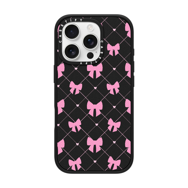 CASETiFY iPhone 16 Pro ケース マットブラック インパクトケース MagSafe対応 Ribbon Ribbon Bow-net Lace Father's Day CASETiFY iPhone 16 Pro ケース マットブラック インパクトケース MagSafe対応 Ribbon Ribbon Bow-net Lace Father's Day