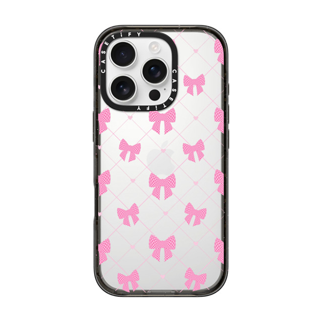 CASETiFY iPhone 16 Pro ケース ブラック インパクトケース Ribbon Ribbon Bow-net Lace Father's Day CASETiFY iPhone 16 Pro ケース ブラック インパクトケース Ribbon Ribbon Bow-net Lace Father's Day