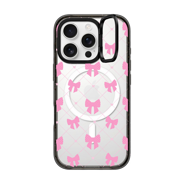 CASETiFY iPhone 16 Pro ケース ブラック インパクトリングスタンドケース MagSafe対応 Ribbon Ribbon Bow-net Lace Father's Day CASETiFY iPhone 16 Pro ケース ブラック インパクトリングスタンドケース MagSafe対応 Ribbon Ribbon Bow-net Lace Father's Day