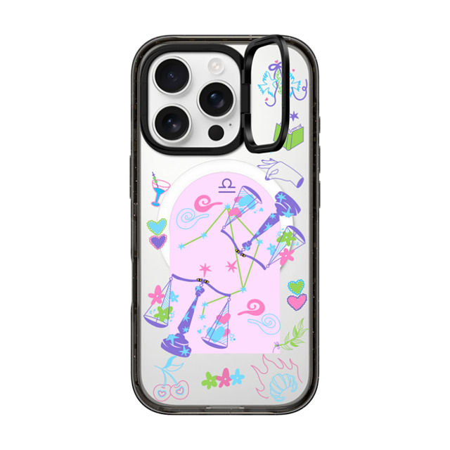CASETiFY iPhone 16 Pro ケース ブラック インパクトリングスタンドケース MagSafe対応 Libra casetify_artist Father's Day CASETiFY iPhone 16 Pro ケース ブラック インパクトリングスタンドケース MagSafe対応 Libra casetify_artist Father's Day