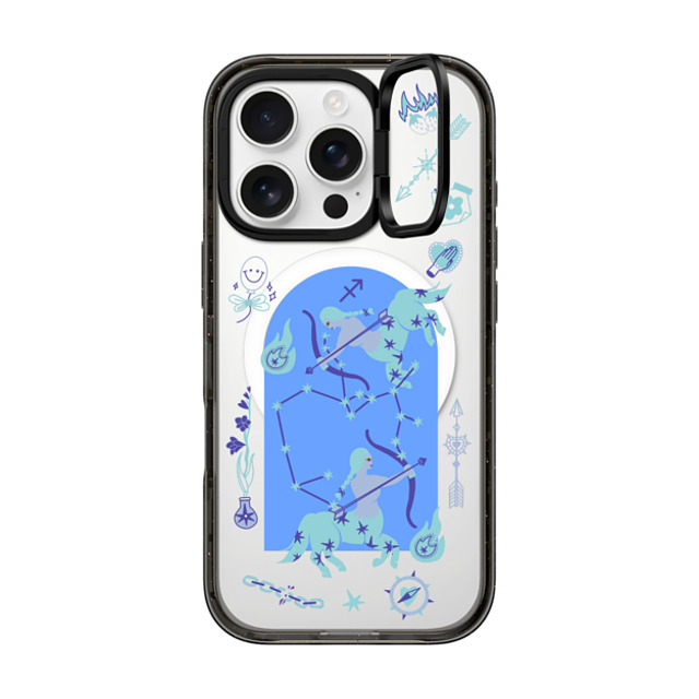 CASETiFY iPhone 16 Pro ケース ブラック インパクトリングスタンドケース MagSafe対応 Sagittarius casetify_artist Father's Day CASETiFY iPhone 16 Pro ケース ブラック インパクトリングスタンドケース MagSafe対応 Sagittarius casetify_artist Father's Day