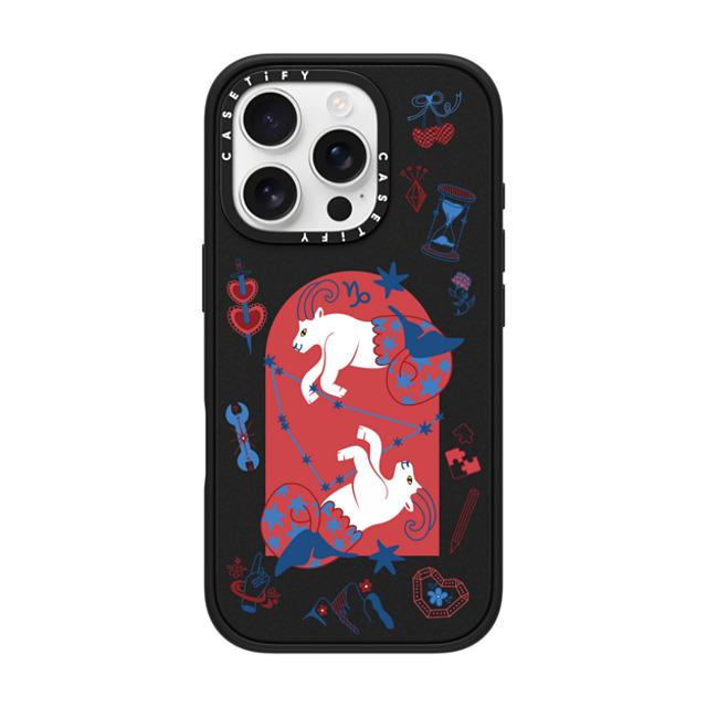 CASETiFY iPhone 16 Pro Case マットブラック インパクトケース MagSafe対応 Capricorn casetify_artist Father's Day CASETiFY iPhone 16 Pro Case マットブラック インパクトケース MagSafe対応 Capricorn casetify_artist Father's Day