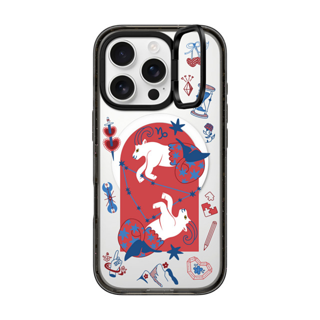 CASETiFY iPhone 16 Pro Case Black インパクトリングスタンドケース MagSafe対応 Capricorn casetify_artist Father's Day CASETiFY iPhone 16 Pro Case Black インパクトリングスタンドケース MagSafe対応 Capricorn casetify_artist Father's Day