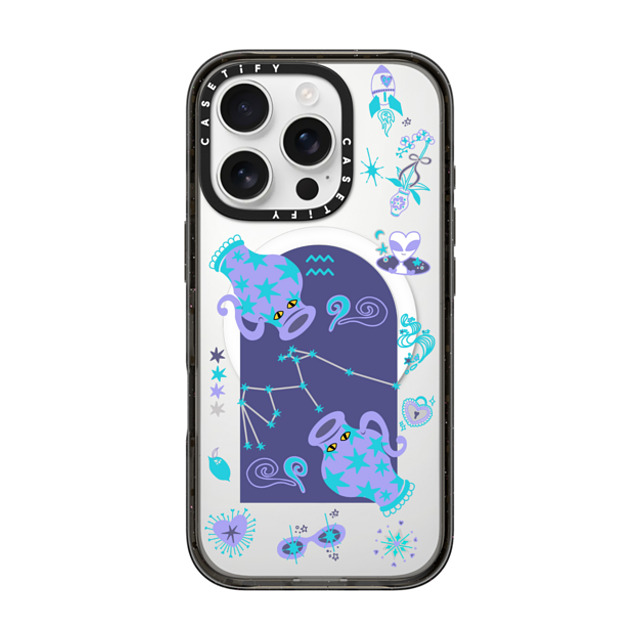 CASETiFY iPhone 16 Pro ケース ブラック インパクトケース MagSafe対応 みずがめ座 casetify_artist Father's Day CASETiFY iPhone 16 Pro ケース ブラック インパクトケース MagSafe対応 みずがめ座 casetify_artist Father's Day