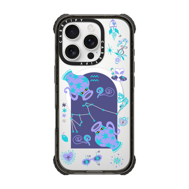 CASETiFY iPhone 16 Pro ケース ブラック ウルトラ インパクトケース MagSafe 対応 みずがめ座 casetify_artist Father's Day CASETiFY iPhone 16 Pro ケース ブラック ウルトラ インパクトケース MagSafe 対応 みずがめ座 casetify_artist Father's Day