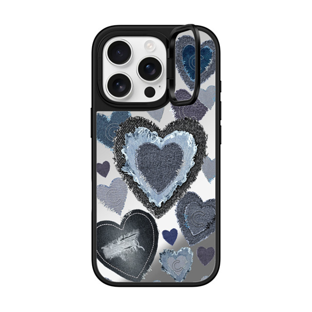 CASETiFY iPhone 16 Pro ケース Silver on Black ミラー リングスタンドケース MagSafe対応 Sweet Rebel Heart Case casetify_artist Back to School CASETiFY iPhone 16 Pro ケース Silver on Black ミラー リングスタンドケース MagSafe対応 Sweet Rebel Heart Case casetify_artist Back to School