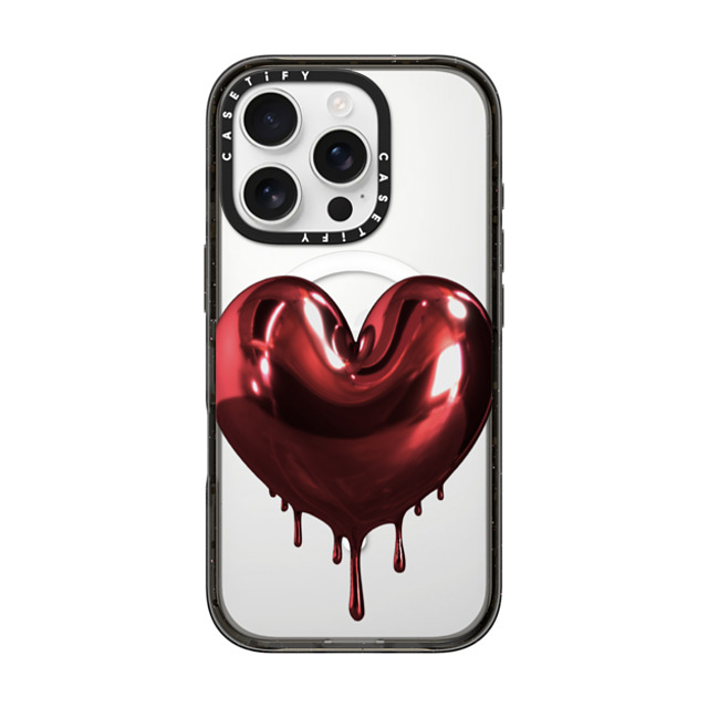 CASETiFY iPhone 16 Pro Case Black Impact Case MagSafe Compatible Red Metallic Heart casetify_artist Back to School CASETiFY iPhone 16 Pro Case Black Impact Case MagSafe Compatible Red Metallic Heart casetify_artist Back to School