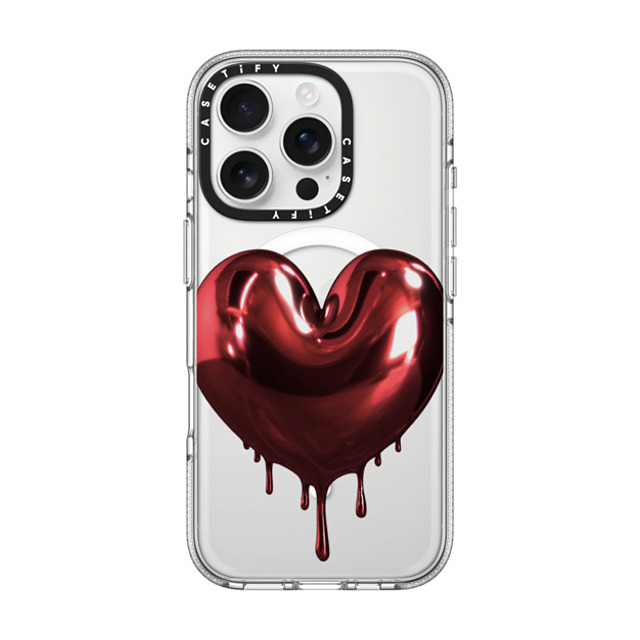CASETiFY iPhone 16 Pro Case クリア クリア ケース MagSafe対応 Red Metallic Heart casetify_artist Back to School CASETiFY iPhone 16 Pro Case クリア クリア ケース MagSafe対応 Red Metallic Heart casetify_artist Back to School