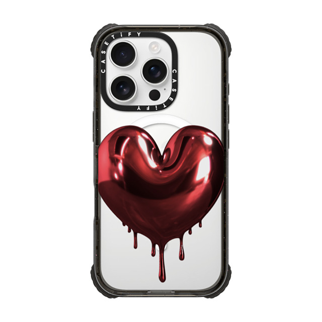 CASETiFY iPhone 16 Pro ケース ブラック ウルトラ インパクトケース MagSafe 対応 Red Metallic Heart casetify_artist Back to School CASETiFY iPhone 16 Pro ケース ブラック ウルトラ インパクトケース MagSafe 対応 Red Metallic Heart casetify_artist Back to School