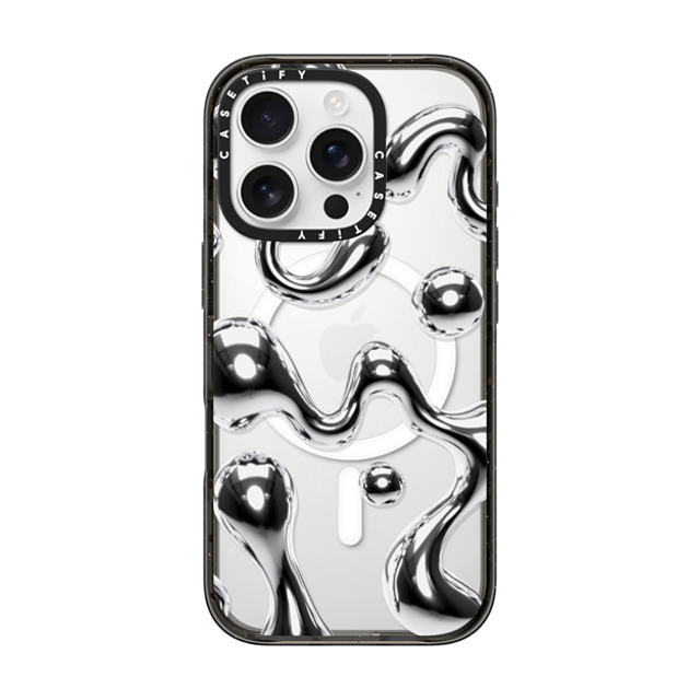 CASETiFY iPhone 16 Pro ケース ブラック インパクトケース MagSafe対応 Chrome Liquid Groovy casetify_artist Back to School CASETiFY iPhone 16 Pro ケース ブラック インパクトケース MagSafe対応 Chrome Liquid Groovy casetify_artist Back to School