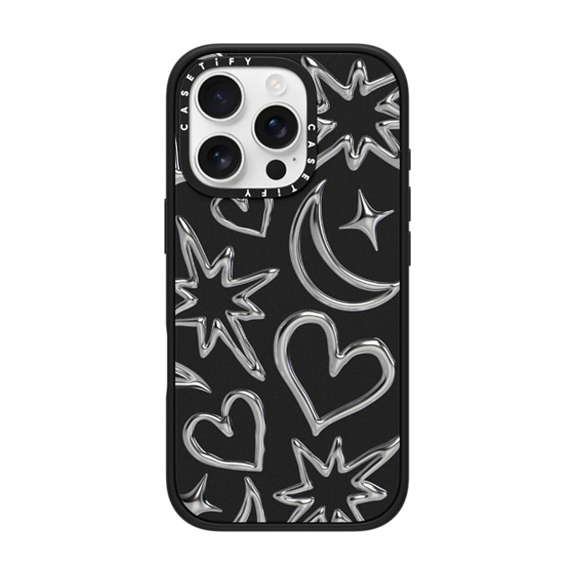 CASETiFY iPhone 16 Pro ケース マットブラック インパクトケース MagSafe対応 Chrome Scribbles casetify_artist Back to School CASETiFY iPhone 16 Pro ケース マットブラック インパクトケース MagSafe対応 Chrome Scribbles casetify_artist Back to School