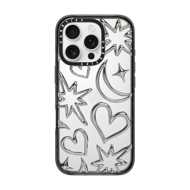 CASETiFY iPhone 16 Pro ケース ブラック インパクトケース Chrome Scribbles casetify_artist Back to School CASETiFY iPhone 16 Pro ケース ブラック インパクトケース Chrome Scribbles casetify_artist Back to School