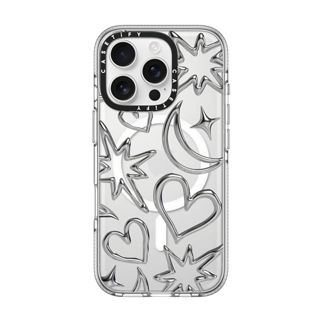 CASETiFY iPhone 16 Pro ケース クリア クリア ケース MagSafe対応 Chrome Scribbles casetify_artist Back to School CASETiFY iPhone 16 Pro ケース クリア クリア ケース MagSafe対応 Chrome Scribbles casetify_artist Back to School