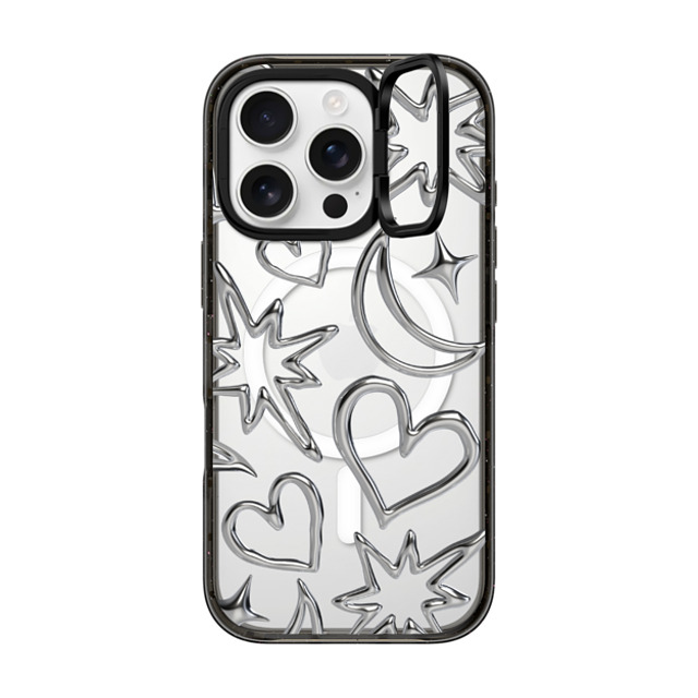 CASETiFY iPhone 16 Pro ケース ブラック インパクトリングスタンドケース MagSafe対応 Chrome Scribbles casetify_artist Back to School CASETiFY iPhone 16 Pro ケース ブラック インパクトリングスタンドケース MagSafe対応 Chrome Scribbles casetify_artist Back to School