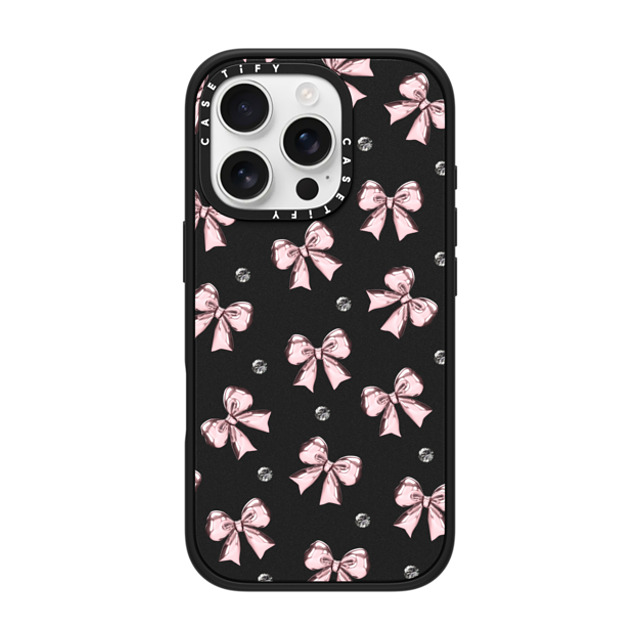 CASETiFY iPhone 16 Pro Case Matte Black Impact Case MagSafe Compatible Metallic Pink Ribbon casetify_artist Back to School CASETiFY iPhone 16 Pro Case Matte Black Impact Case MagSafe Compatible Metallic Pink Ribbon casetify_artist Back to School