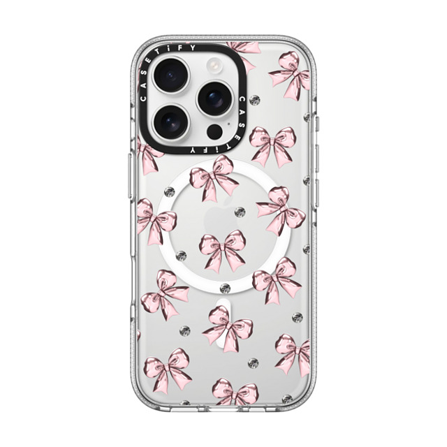 CASETiFY iPhone 16 Pro ケース クリア クリア ケース MagSafe対応 Metallic Pink Ribbon casetify_artist Back to School CASETiFY iPhone 16 Pro ケース クリア クリア ケース MagSafe対応 Metallic Pink Ribbon casetify_artist Back to School