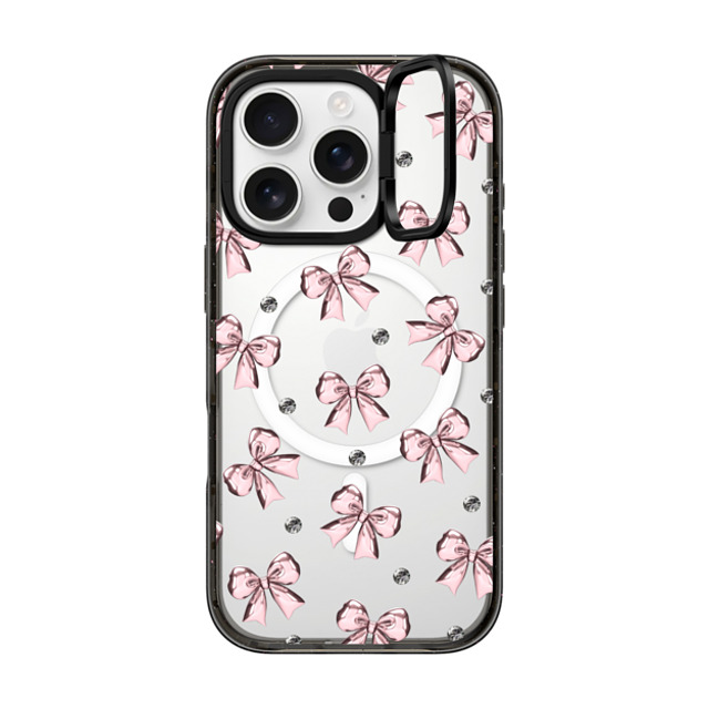 CASETiFY iPhone 16 Pro ケース ブラック インパクトリングスタンドケース MagSafe対応 Metallic Pink Ribbon casetify_artist Back to School CASETiFY iPhone 16 Pro ケース ブラック インパクトリングスタンドケース MagSafe対応 Metallic Pink Ribbon casetify_artist Back to School