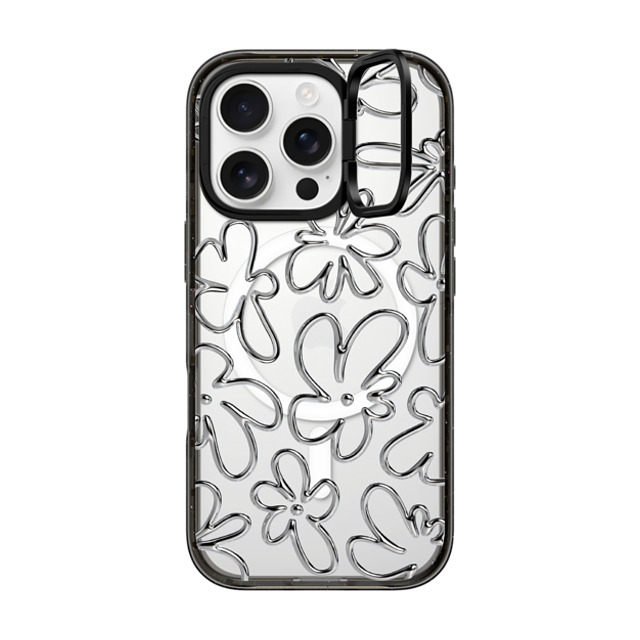 CASETiFY iPhone 16 Pro Case Black インパクトリングスタンドケース MagSafe対応 Chrome Flower casetify_artist Back to School CASETiFY iPhone 16 Pro Case Black インパクトリングスタンドケース MagSafe対応 Chrome Flower casetify_artist Back to School