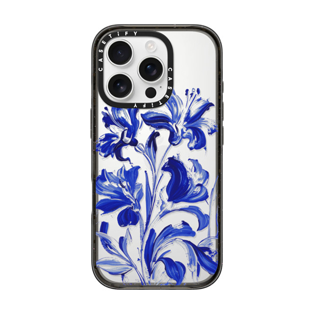 CASETiFY iPhone 16 Pro ケース ブラック インパクトケース Floral フローラル Cobalt Bloom Back to School CASETiFY iPhone 16 Pro ケース ブラック インパクトケース Floral フローラル Cobalt Bloom Back to School