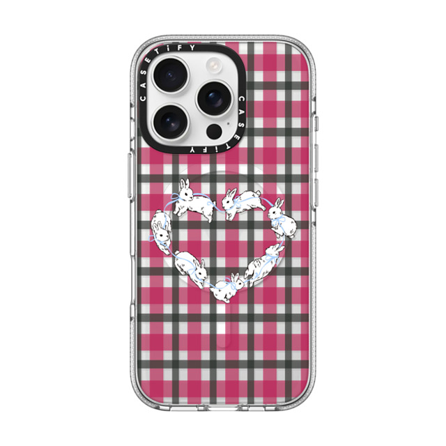 CASETiFY iPhone 16 Pro ケース クリア クリア ケース MagSafe対応 Heart,Bunny Animal,Bunny,Heart,Love Bunnies Love Plaid Back to School CASETiFY iPhone 16 Pro ケース クリア クリア ケース MagSafe対応 Heart,Bunny Animal,Bunny,Heart,Love Bunnies Love Plaid Back to School