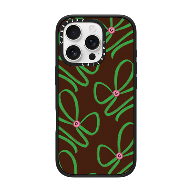 CASETiFY iPhone 16 Pro ケース マットブラック インパクトケース MagSafe対応 Ribbon,Bowcore Bowcore,Ribbon Green Bows Back to School CASETiFY iPhone 16 Pro ケース マットブラック インパクトケース MagSafe対応 Ribbon,Bowcore Bowcore,Ribbon Green Bows Back to School