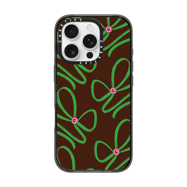 CASETiFY iPhone 16 Pro ケース ブラック インパクトケース Ribbon,Bowcore Bowcore,Ribbon Green Bows Back to School CASETiFY iPhone 16 Pro ケース ブラック インパクトケース Ribbon,Bowcore Bowcore,Ribbon Green Bows Back to School