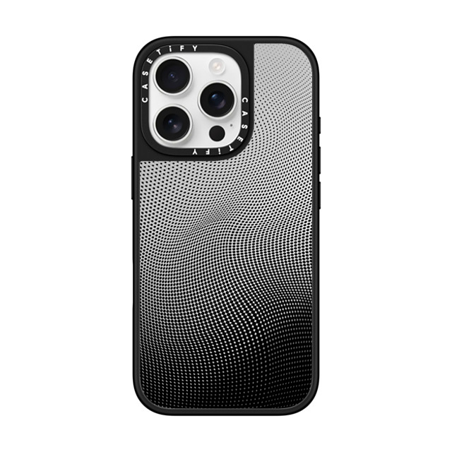 CASETiFY iPhone 16 Pro ケース Silver on Black ミラーケース MagSafe対応 Checkered,Monochrome,Gradient Gradient Spots