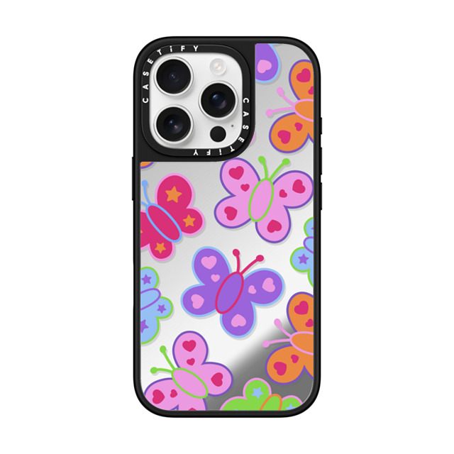 CASETiFY iPhone 16 Pro Case Silver on Black ミラーケース MagSafe対応 Butterfly,Animal Animal,Butterfly,Maximalism,Y2K Butterfly Folk Back to School CASETiFY iPhone 16 Pro Case Silver on Black ミラーケース MagSafe対応 Butterfly,Animal Animal,Butterfly,Maximalism,Y2K Butterfly Folk Back to School