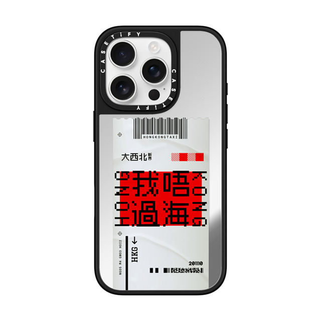 CASETiFY iPhone 16 Pro ケース Silver on Black ミラーケース MagSafe対応 Ticket - Taxi casetify_artist