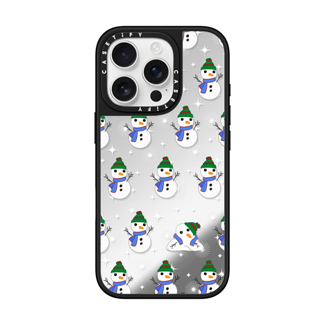 CASETiFY iPhone 16 Pro ケース Silver on Black ミラーケース MagSafe対応 Snowman Meltdown casetify_artist