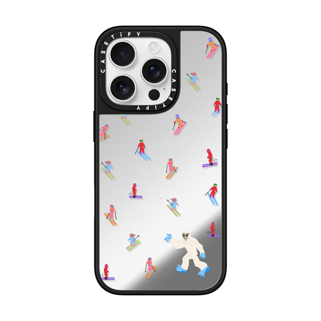 CASETiFY iPhone 16 Pro ケース Silver on Black ミラーケース MagSafe対応 Ski Free casetify_artist