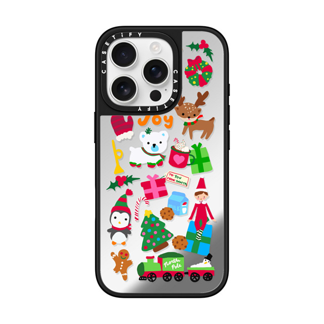 CASETiFY iPhone 16 Pro ケース Silver on Black ミラーケース MagSafe対応 Holiday Cheer casetify_artist