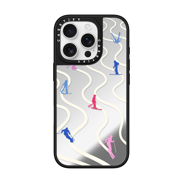 CASETiFY iPhone 16 Pro ケース Silver on Black ミラーケース MagSafe対応 Downhill Skiing casetify_artist