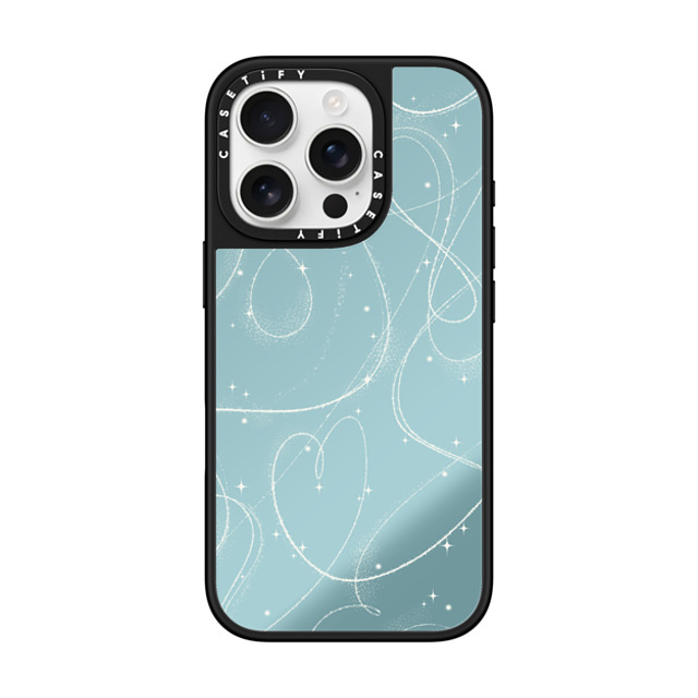 CASETiFY iPhone 16 Pro ケース Silver on Black ミラーケース MagSafe対応 Pond Skating casetify_artist