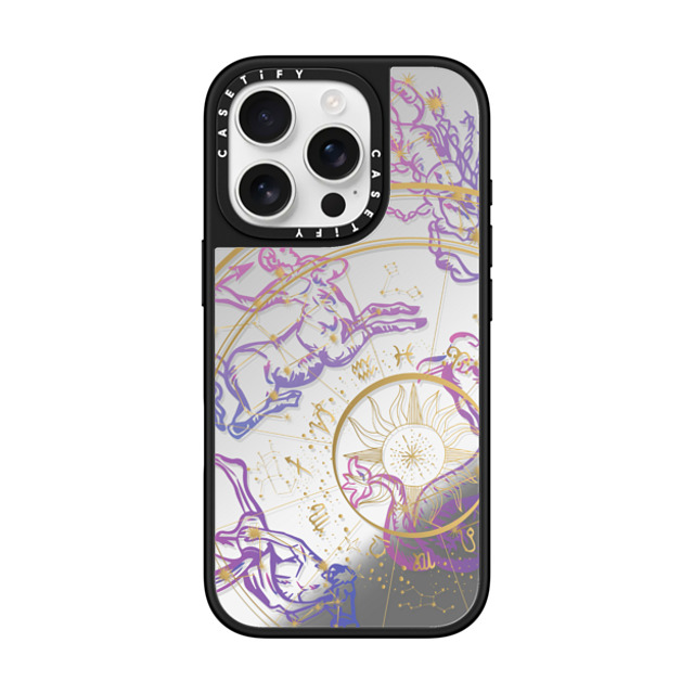 CASETiFY iPhone 16 Pro ケース Silver on Black ミラーケース MagSafe対応 Mysterious Zodiac casetify_artist Father's Day CASETiFY iPhone 16 Pro ケース Silver on Black ミラーケース MagSafe対応 Mysterious Zodiac casetify_artist Father's Day