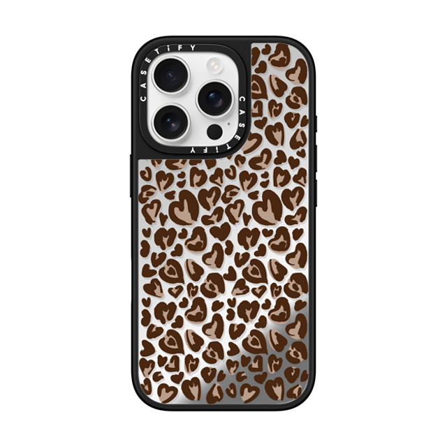 CASETiFY iPhone 16 Pro Case Silver on Black ミラーケース MagSafe対応 Leopard Love- Brown casetify_artist Back to School CASETiFY iPhone 16 Pro Case Silver on Black ミラーケース MagSafe対応 Leopard Love- Brown casetify_artist Back to School