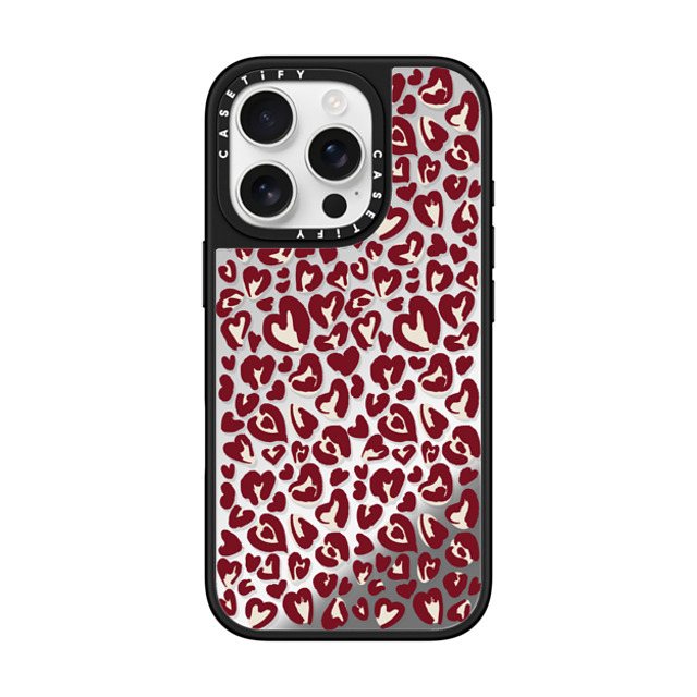 CASETiFY iPhone 16 Pro Case Silver on Black ミラーケース MagSafe対応 Leopard Love- Red casetify_artist Back to School CASETiFY iPhone 16 Pro Case Silver on Black ミラーケース MagSafe対応 Leopard Love- Red casetify_artist Back to School