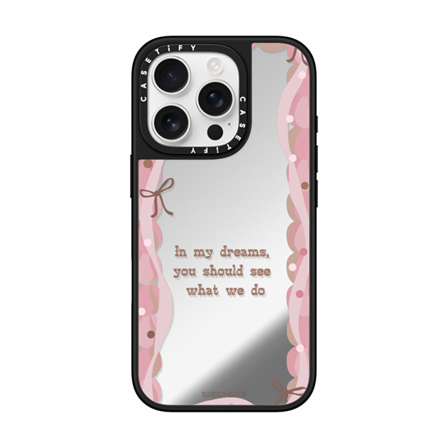 CASETiFY iPhone 16 Pro ケース Silver on Black ミラーケース MagSafe対応 Sweetheart quote case casetify_artist