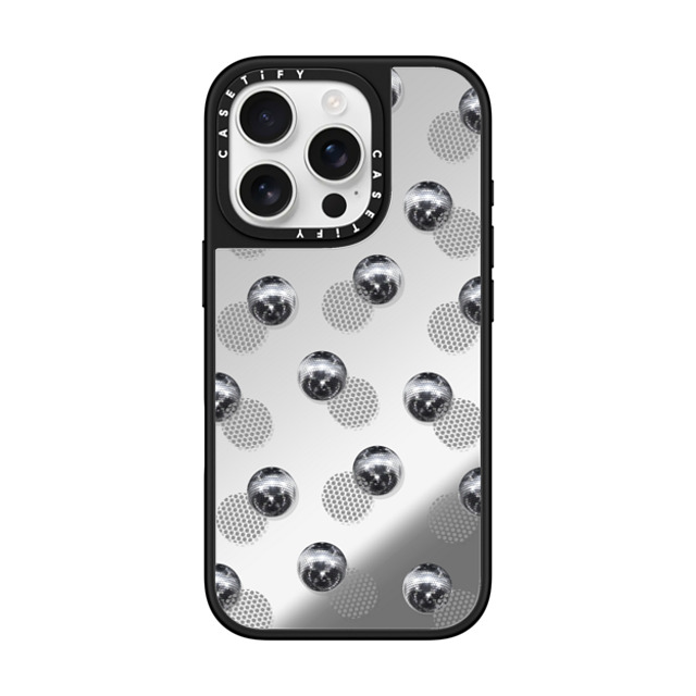 CASETiFY iPhone 16 Pro Case Silver on Black ミラーケース MagSafe対応 Monochrome,Y2K Y2K,Monochrome Polka Dot Disco Father's Day CASETiFY iPhone 16 Pro Case Silver on Black ミラーケース MagSafe対応 Monochrome,Y2K Y2K,Monochrome Polka Dot Disco Father's Day