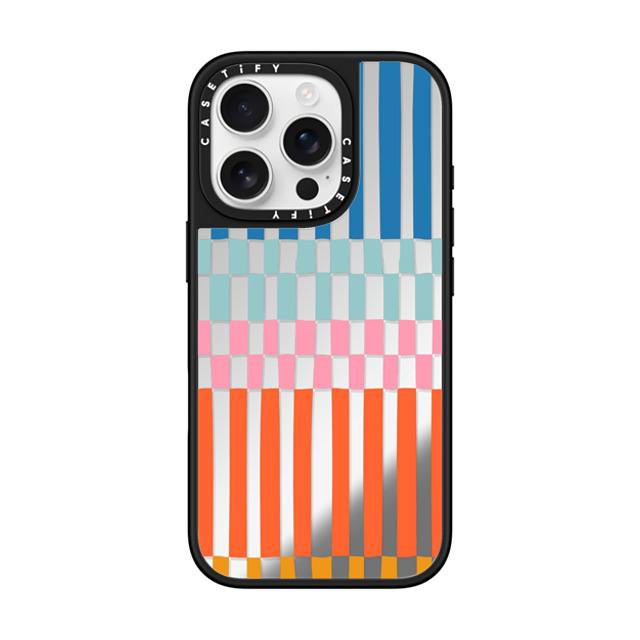 CASETiFY iPhone 16 Pro ケース Silver on Black ミラーケース MagSafe対応 Checkered,Line Art Checkered,Line Art Sunday checkers Father's Day CASETiFY iPhone 16 Pro ケース Silver on Black ミラーケース MagSafe対応 Checkered,Line Art Checkered,Line Art Sunday checkers Father's Day