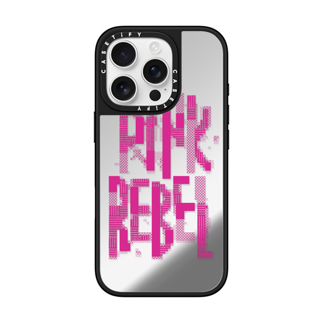 CASETiFY iPhone 16 Pro ケース Silver on Black ミラーケース MagSafe対応 Typography,Y2K Y2K,Typography Pink Rebel Father's Day CASETiFY iPhone 16 Pro ケース Silver on Black ミラーケース MagSafe対応 Typography,Y2K Y2K,Typography Pink Rebel Father's Day
