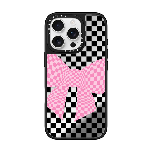 CASETiFY iPhone 16 Pro Case Silver on Black ミラーケース MagSafe対応 Checkered,Ribbon Ribbon,Checkered Checkmate Bonita Father's Day CASETiFY iPhone 16 Pro Case Silver on Black ミラーケース MagSafe対応 Checkered,Ribbon Ribbon,Checkered Checkmate Bonita Father's Day