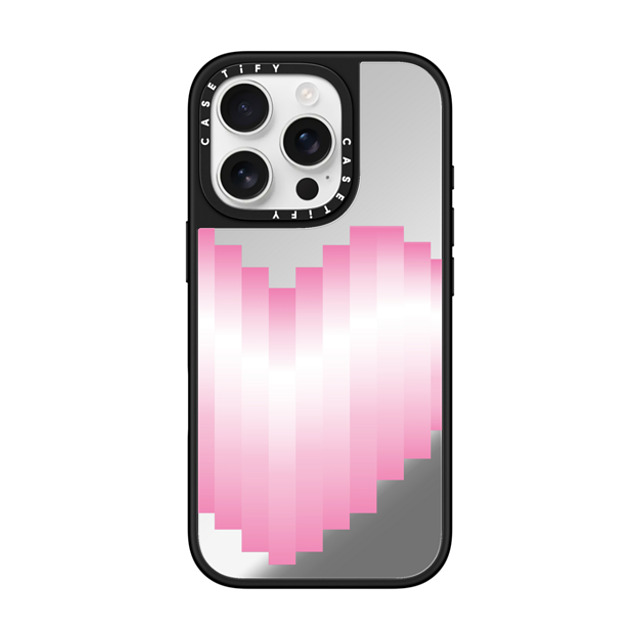 CASETiFY iPhone 16 Pro Case Silver on Black ミラーケース MagSafe対応 Heart Heart 8-beat Heart Mother's Day CASETiFY iPhone 16 Pro Case Silver on Black ミラーケース MagSafe対応 Heart Heart 8-beat Heart Mother's Day