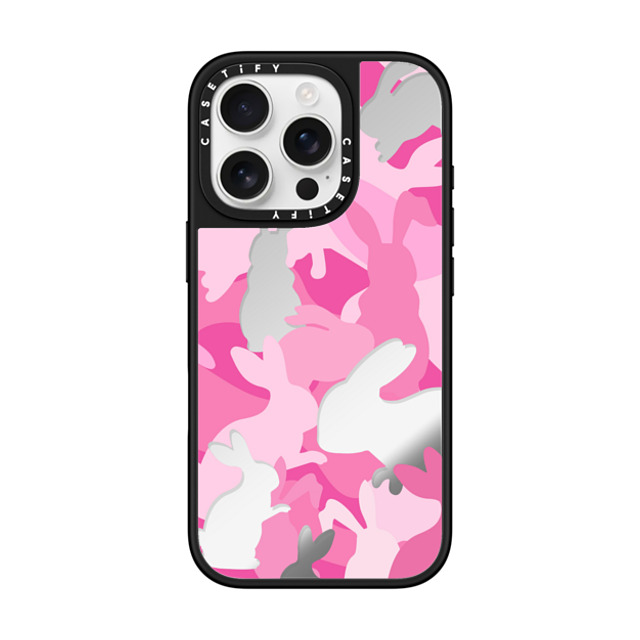 CASETiFY iPhone 16 Pro ケース Silver on Black ミラーケース MagSafe対応 Bunny Bunny Bunny Camo Father's Day CASETiFY iPhone 16 Pro ケース Silver on Black ミラーケース MagSafe対応 Bunny Bunny Bunny Camo Father's Day