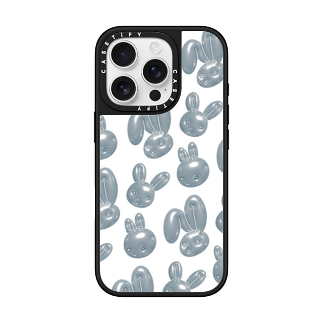 CASETiFY iPhone 16 Pro ケース Silver on Black ミラーケース MagSafe対応 Pixelated Bunny casetify_artist Father's Day CASETiFY iPhone 16 Pro ケース Silver on Black ミラーケース MagSafe対応 Pixelated Bunny casetify_artist Father's Day