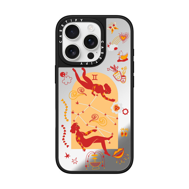 CASETiFY iPhone 16 Pro ケース Silver on Black ミラーケース MagSafe対応 Gemini casetify_artist Father's Day CASETiFY iPhone 16 Pro ケース Silver on Black ミラーケース MagSafe対応 Gemini casetify_artist Father's Day