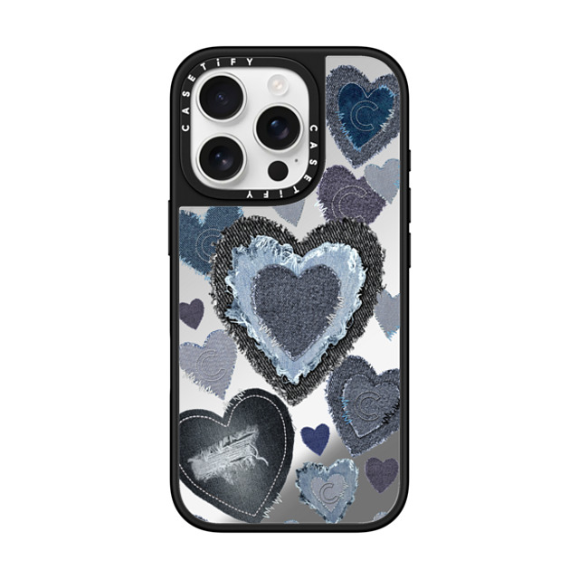 CASETiFY iPhone 16 Pro ケース Silver on Black ミラーケース MagSafe対応 Sweet Rebel Heart Case casetify_artist Father's Day CASETiFY iPhone 16 Pro ケース Silver on Black ミラーケース MagSafe対応 Sweet Rebel Heart Case casetify_artist Father's Day